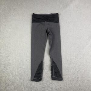 Lululemon Venus Gray Black Ruched Leg & Waist Crop Leggings Size 4 Compression